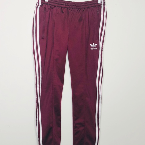 Adidas Maroon Track Pants in Sz M - Picture 2 of 7
